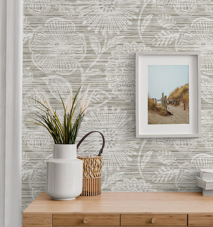 Stacy Garcia Home  Faux Grass Floral Floral Coastal Grey   - SG13308