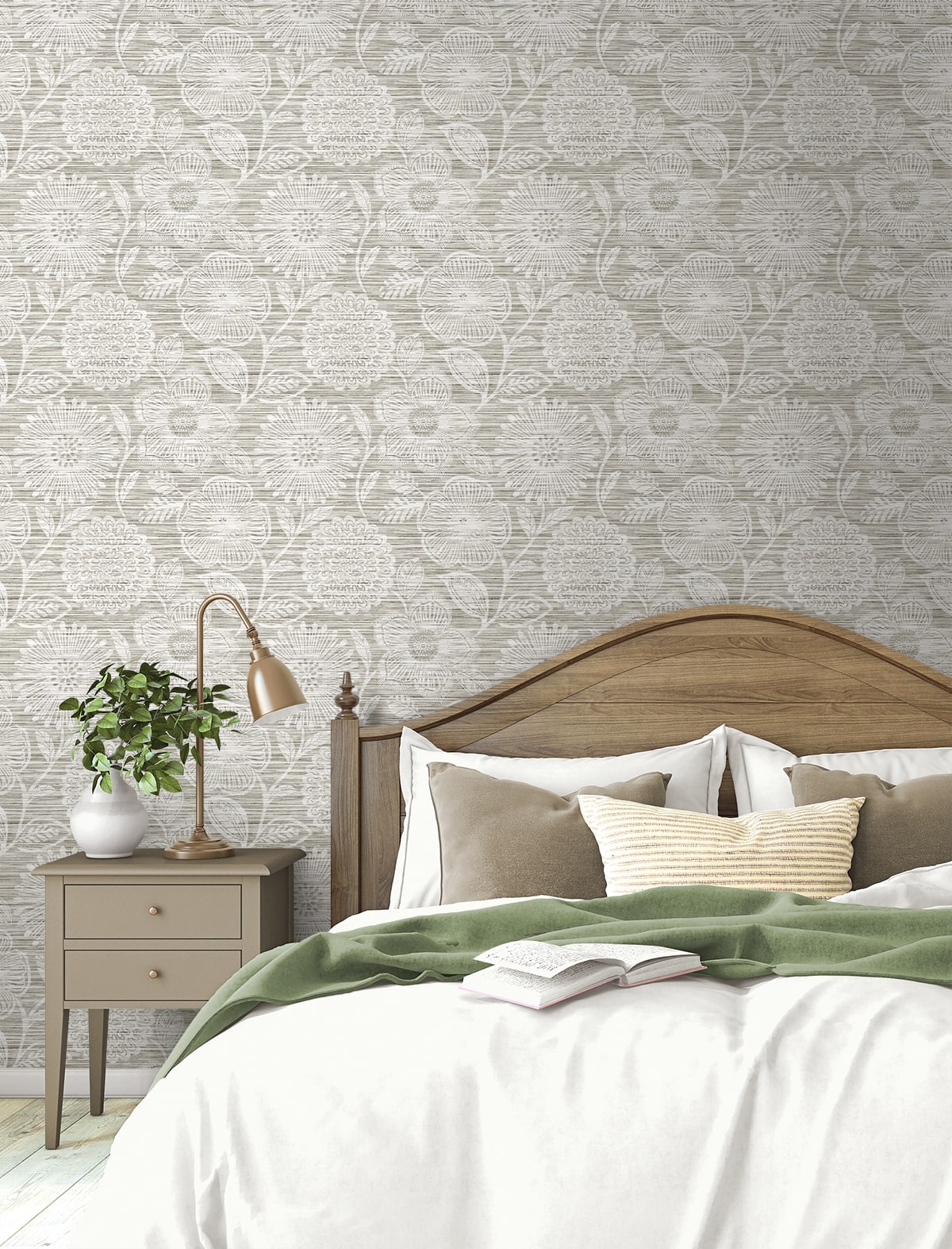 Stacy Garcia Home  Faux Grass Floral Floral Coastal Grey   - SG13308