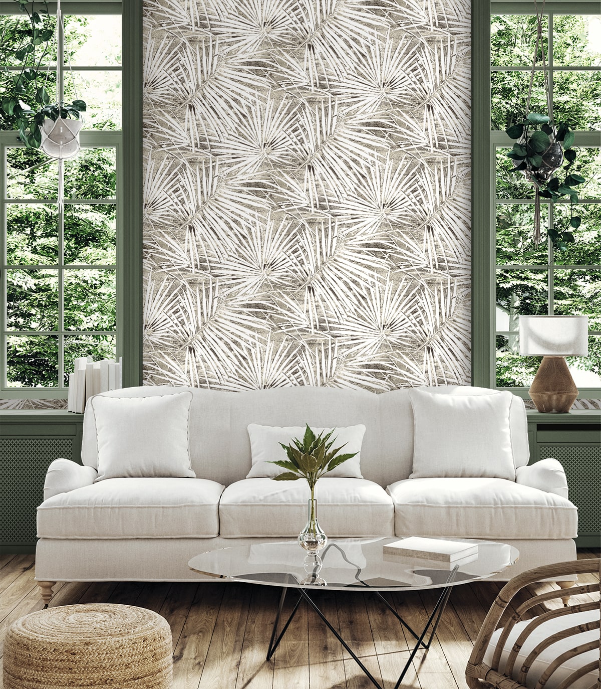 Stacy Garcia Home  Fossil Palm Botanical Contemporary Grey   - SG13408