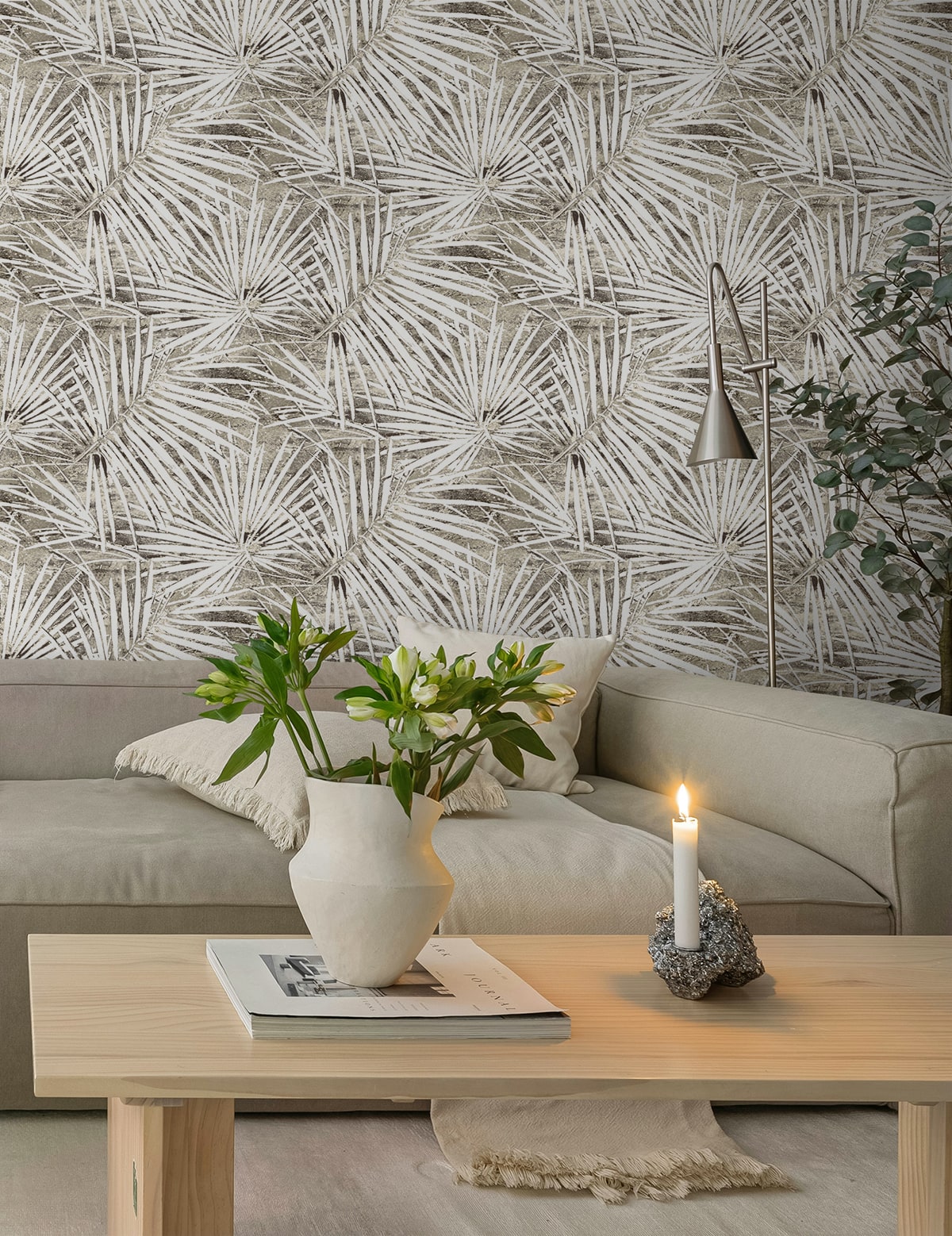 Stacy Garcia Home  Fossil Palm Botanical Contemporary Grey   - SG13408