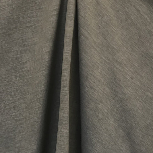 Gray shantung fabric with subtle weave texture, softly draped into curtain-like folds.