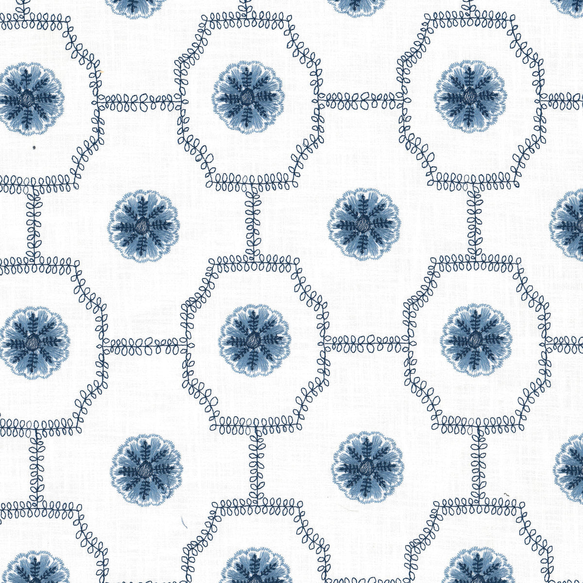 STOUT TEXTILES  MULTIPURPOSE,EMBROIDERIES TRANSITIONAL,, FLORAL DENIM   - SHAS-1