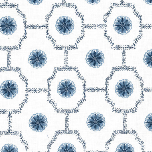 STOUT TEXTILES  MULTIPURPOSE,EMBROIDERIES TRANSITIONAL,, FLORAL DENIM   - SHAS-1