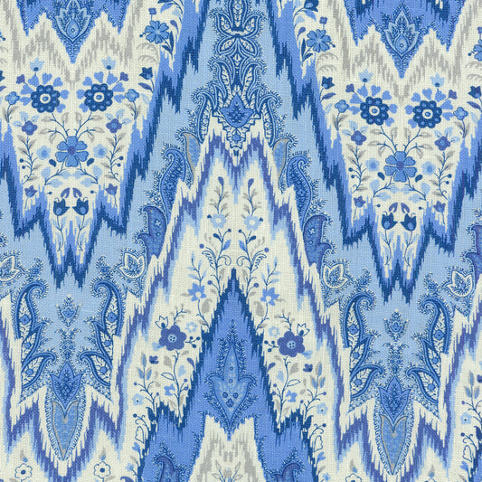 JF Fabrics SHIBORI 66 Fabric Traditional,Transitional,Contemporary,Flamestitch Blue  Linen,Print,Linen Texture - 5732066 J6931