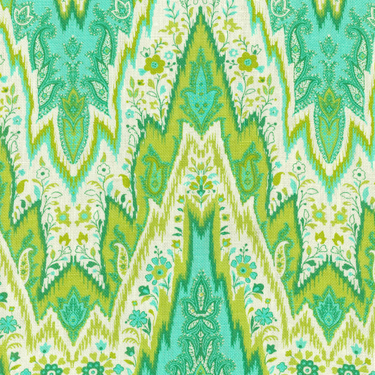 JF Fabrics SHIBORI 74 Fabric Traditional,Transitional,Contemporary,Flamestitch Green  Linen,Print,Linen Texture - 5732074 J6931