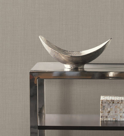 York Wallcoverings Signature Textures Resource Library Sofia Weave Mushroom Wallpaper Traditional Textures Beiges   - SI15867