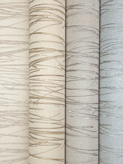 York Wallcoverings Signature Textures Resource Library Piedmont Bamboo Ivory Wallpaper Modern Raised Prints Whites and Off-Whites   - SI20711