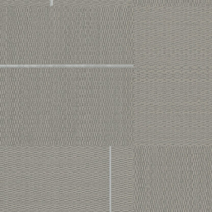 Beige taupe wallpaper with a geometric block-weave texture.