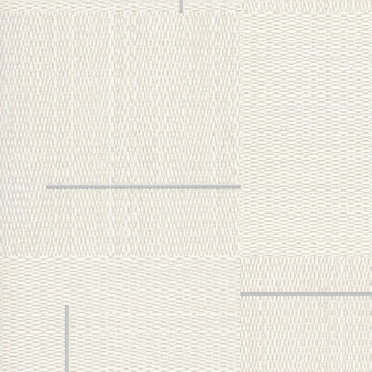 York Wallcoverings Signature Textures Resource Library Geo Block Weave Ivory Wallpaper Modern Geometrics Whites and Off-Whites   - SI24906