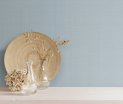 York Wallcoverings Signature Textures Resource Library Bali Basketweave Smoke Blue Wallpaper Modern Weaves Blues   - SI24925