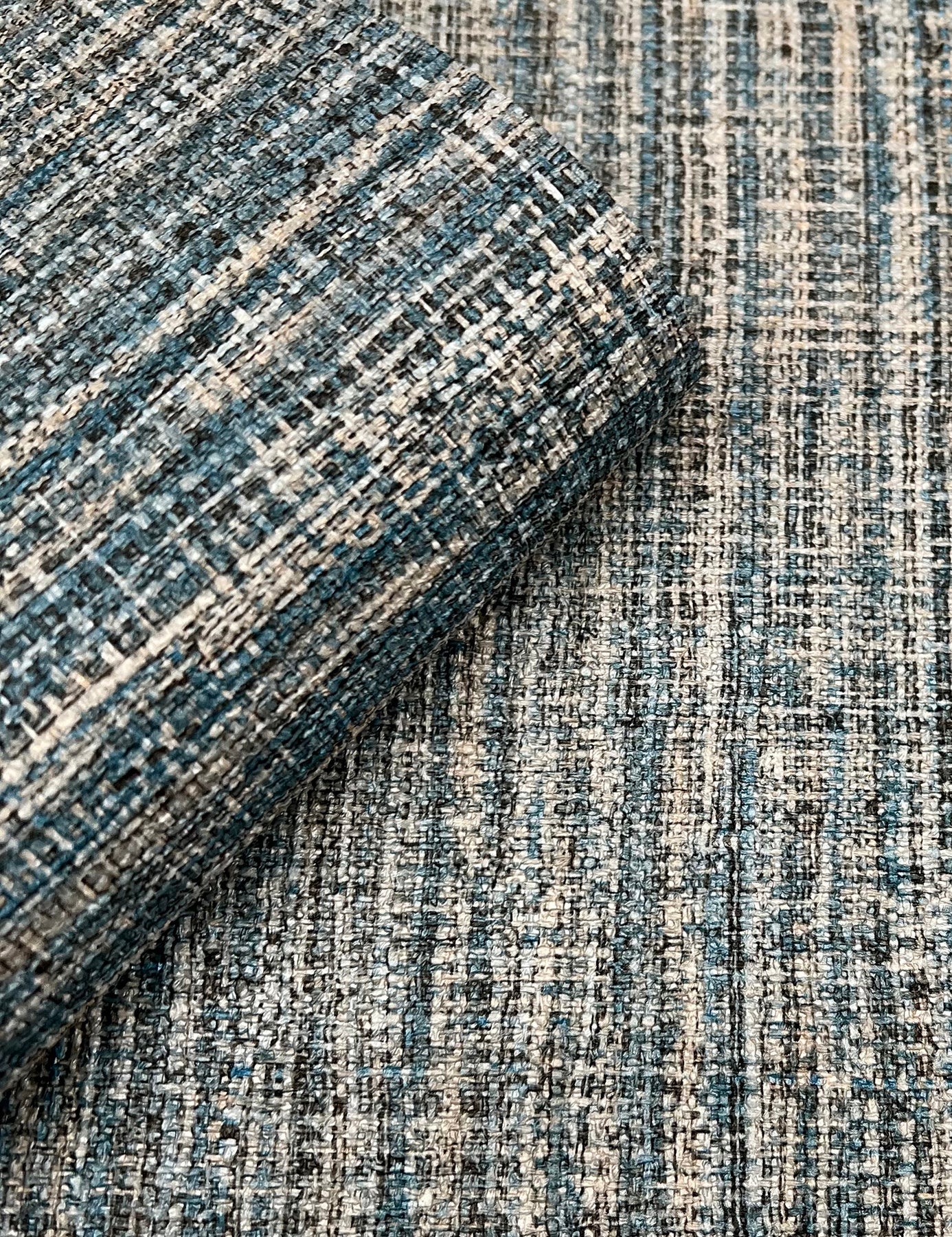 York Wallcoverings Signature Textures Resource Library Scotland Tweed Ocean Wallpaper Traditional Textures Blues   - SI24973
