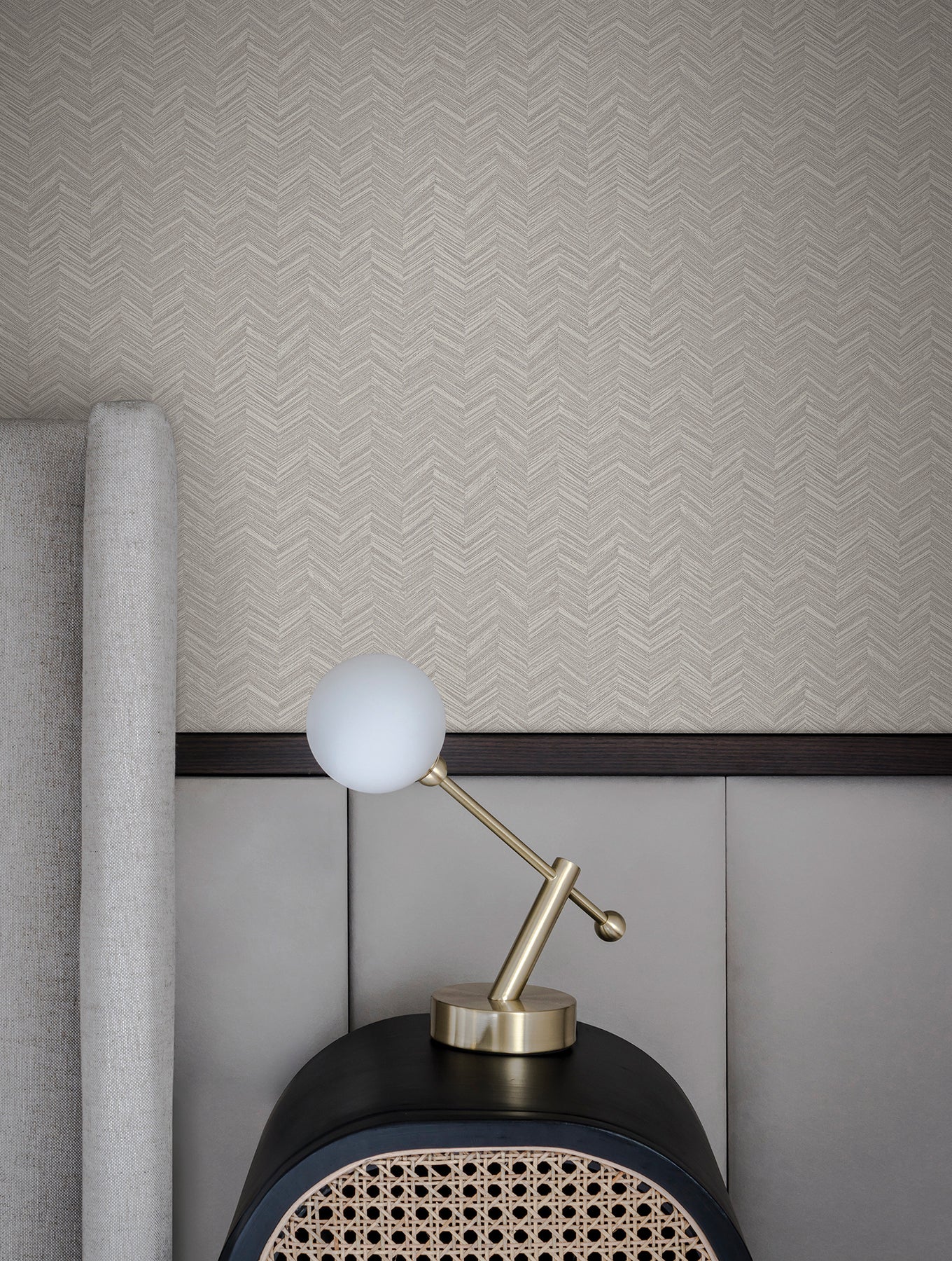 York Wallcoverings Signature Textures Resource Library Raised Chevron Light Grey Wallpaper Modern Chevron and Houndstooth Greys   - SI25360