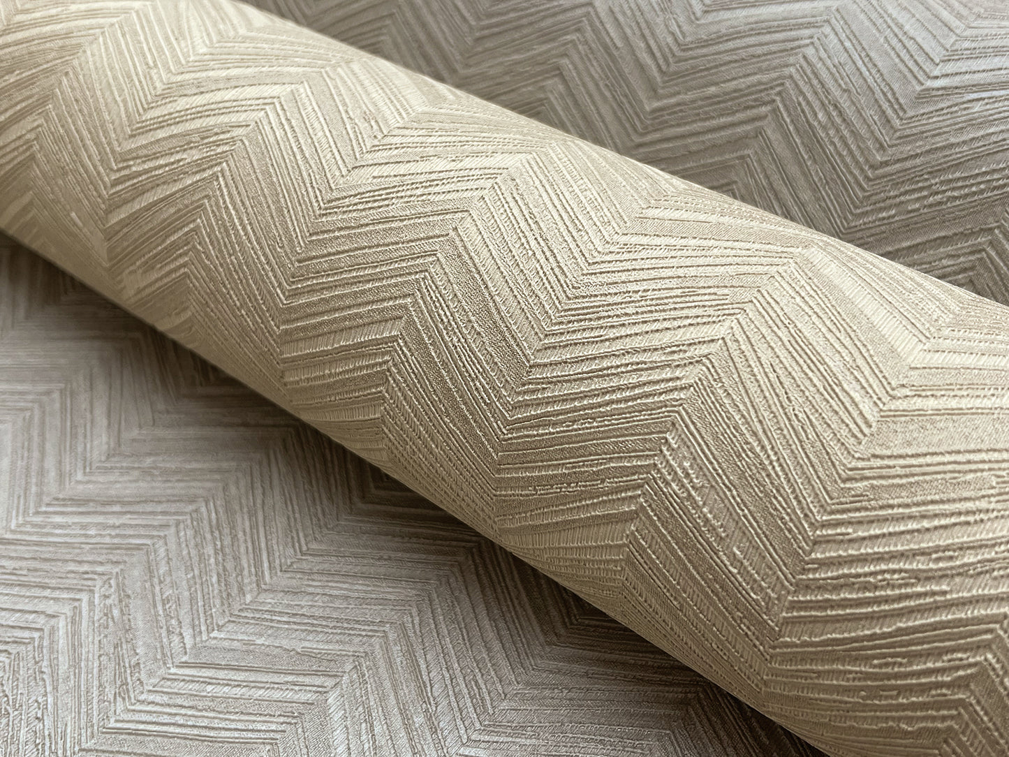 York Wallcoverings Signature Textures Resource Library Raised Chevron Beige Wallpaper Modern Chevron and Houndstooth Beiges   - SI25361