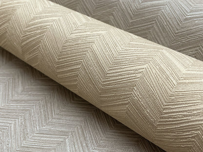 York Wallcoverings Signature Textures Resource Library Raised Chevron Beige Wallpaper Modern Chevron and Houndstooth Beiges   - SI25361