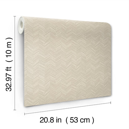 York Wallcoverings Signature Textures Resource Library Raised Chevron Beige Wallpaper Modern Chevron and Houndstooth Beiges   - SI25361