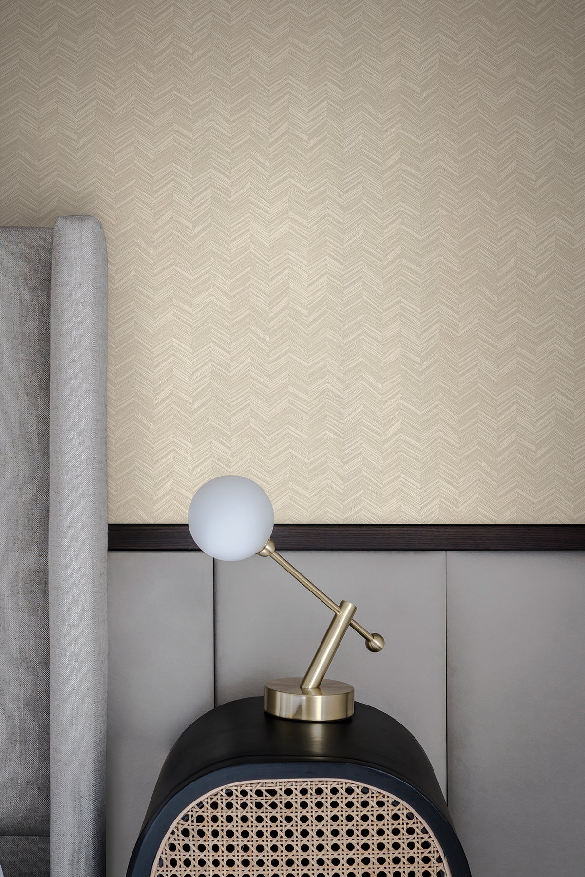 York Wallcoverings Signature Textures Resource Library Raised Chevron Beige Wallpaper Modern Chevron and Houndstooth Beiges   - SI25361