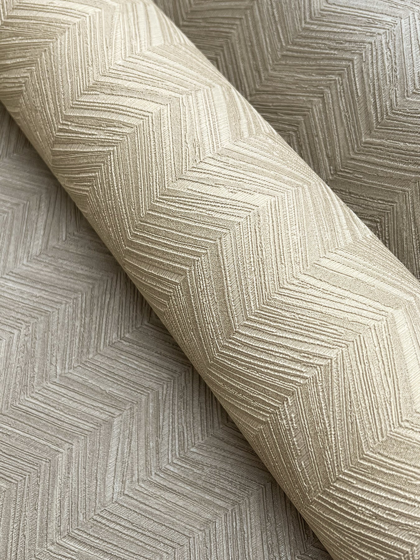 York Wallcoverings Signature Textures Resource Library Raised Chevron Taupe Wallpaper Modern Chevron and Houndstooth Beiges   - SI25362