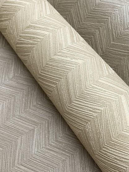 York Wallcoverings Signature Textures Resource Library Raised Chevron Taupe Wallpaper Modern Chevron and Houndstooth Beiges   - SI25362