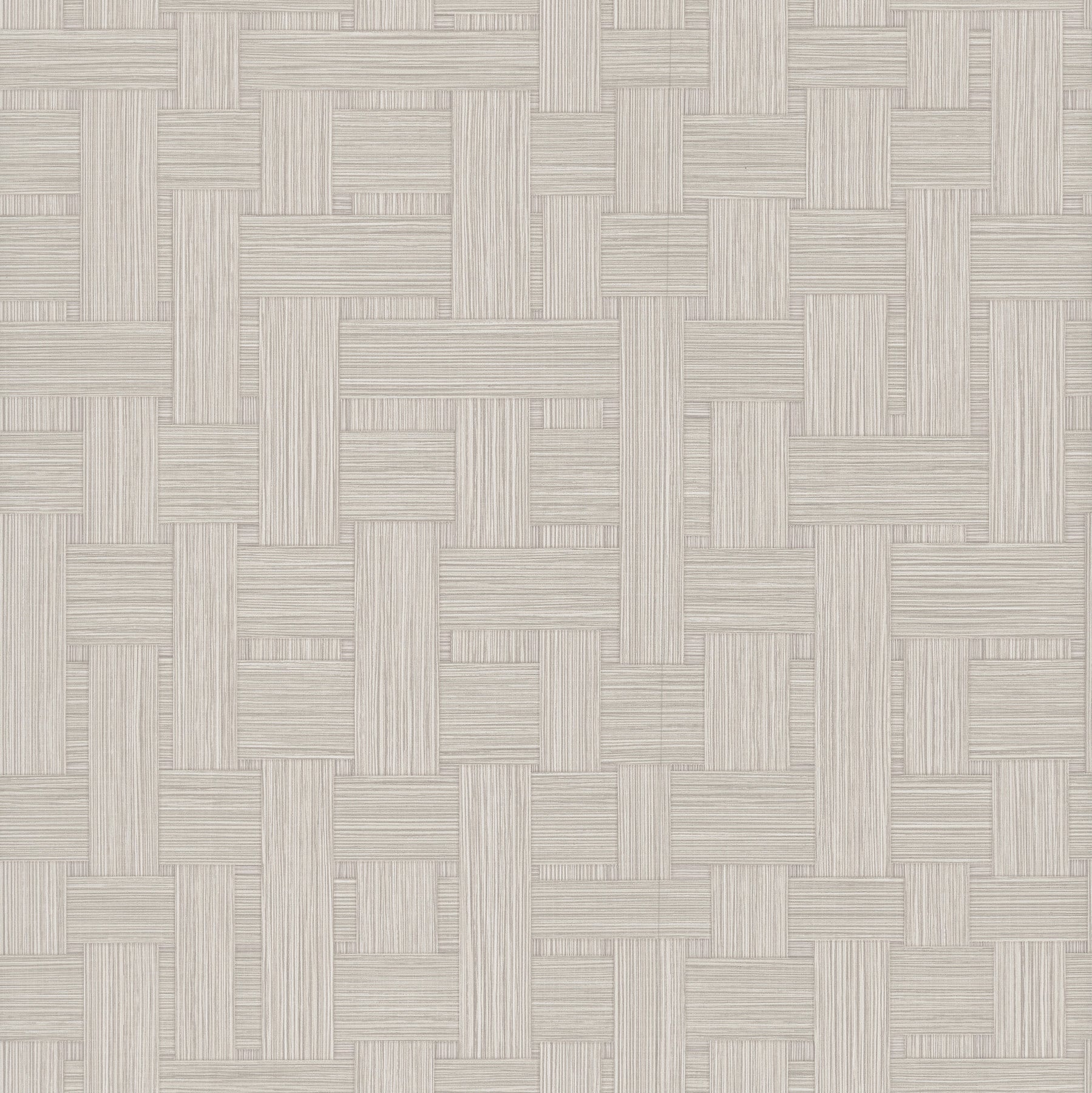Light beige basket-weave pattern with interlocking rectangular strips; textured wallpaper design.