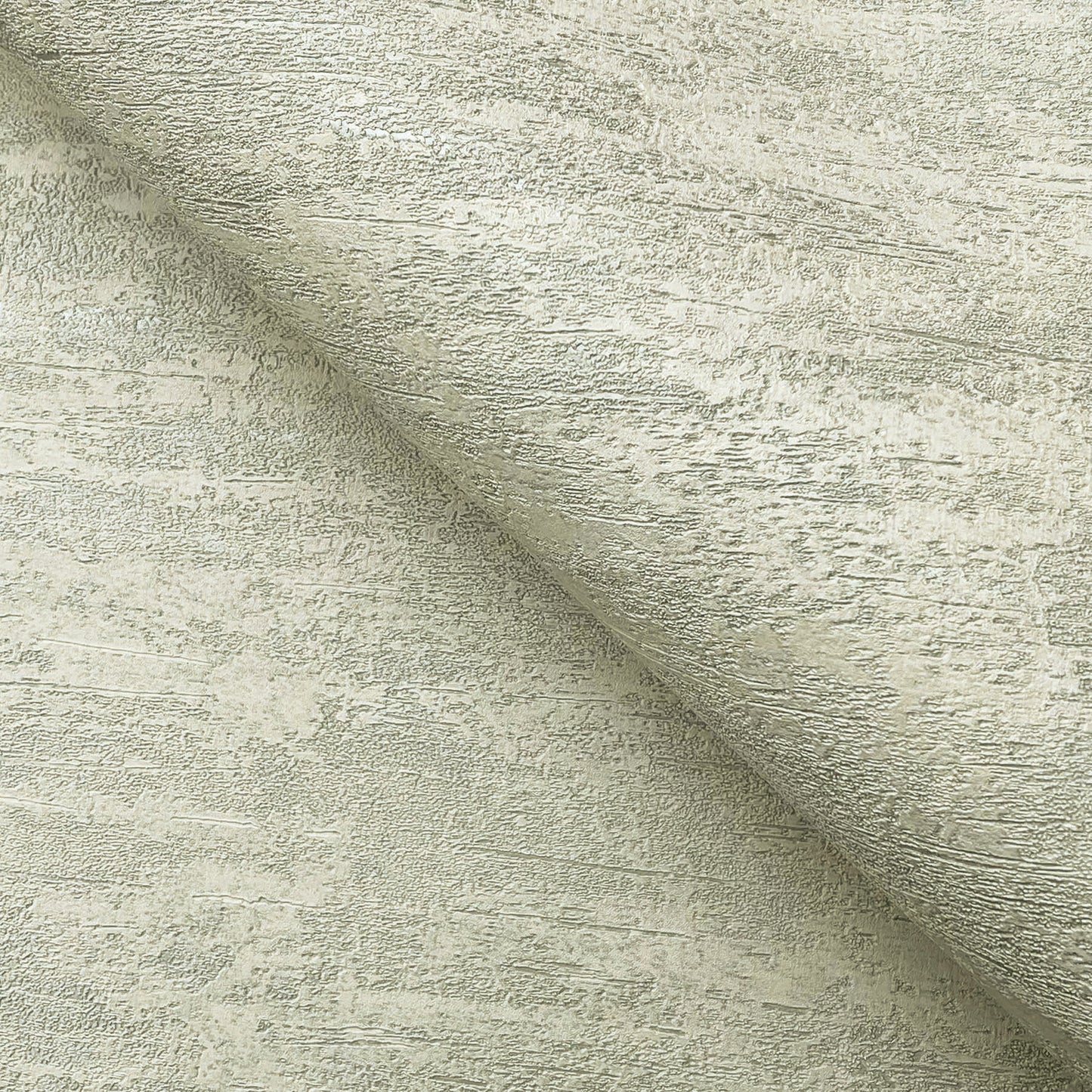Beige weathered stucco wallpaper texture close-up with a diagonal fold.