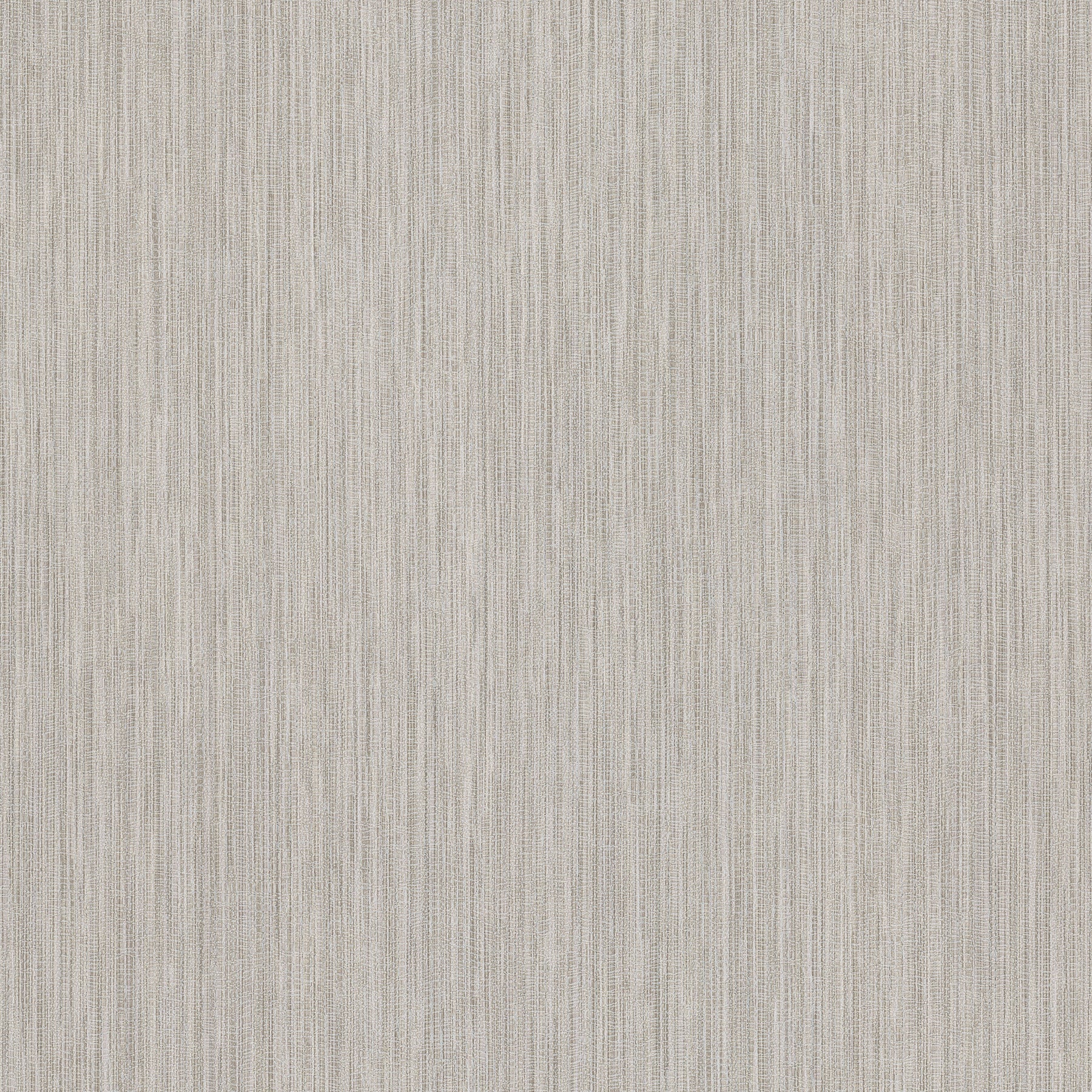 Dove grey wallpaper with a washed ramie faux-grasscloth texture and subtle vertical weave lines.