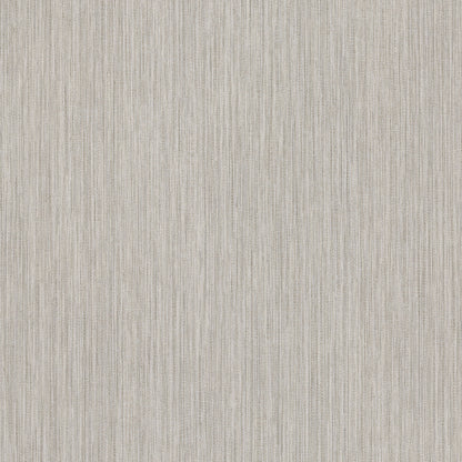 Dove grey wallpaper with a washed ramie faux-grasscloth texture and subtle vertical weave lines.