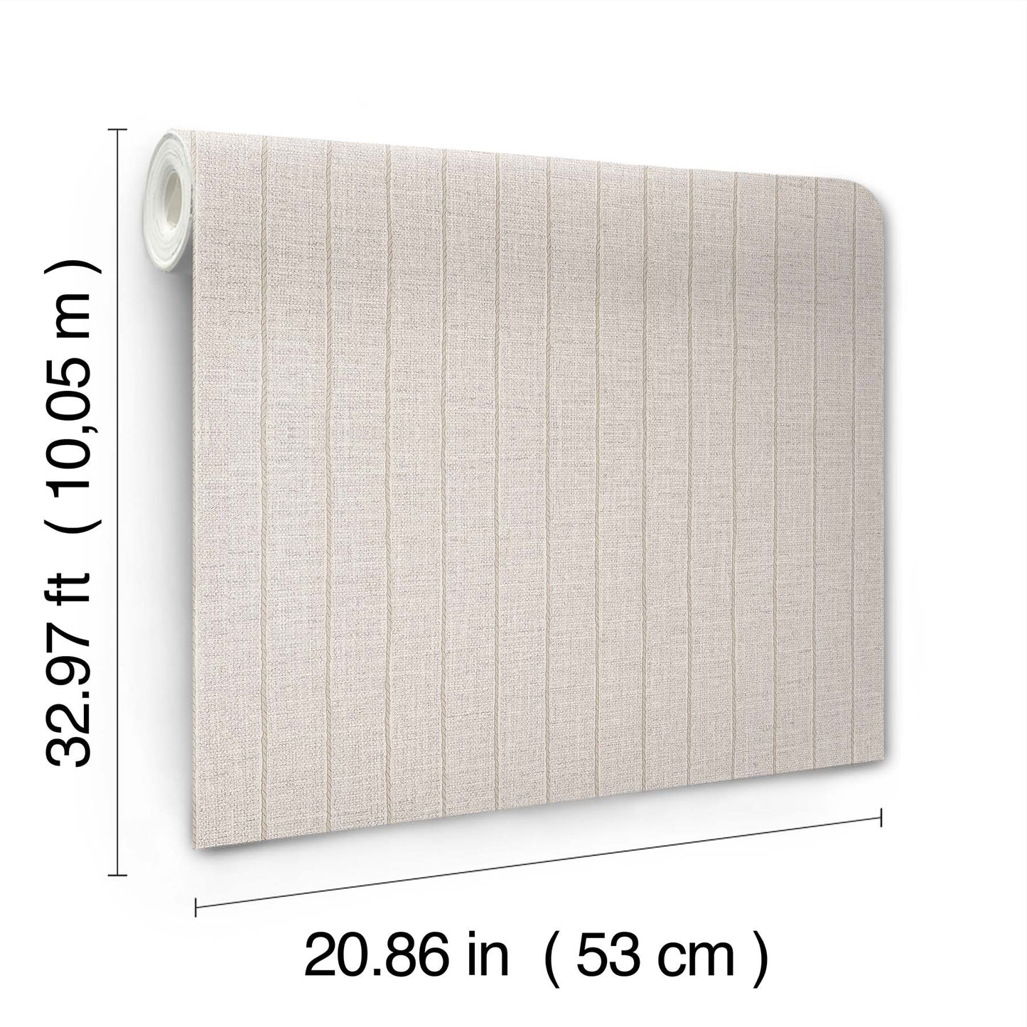 York Wallcoverings York Wallcoverings Cording Stripe Pearl Wallpaper Stripes Traditional Pearl  Wallpaper - SI26121