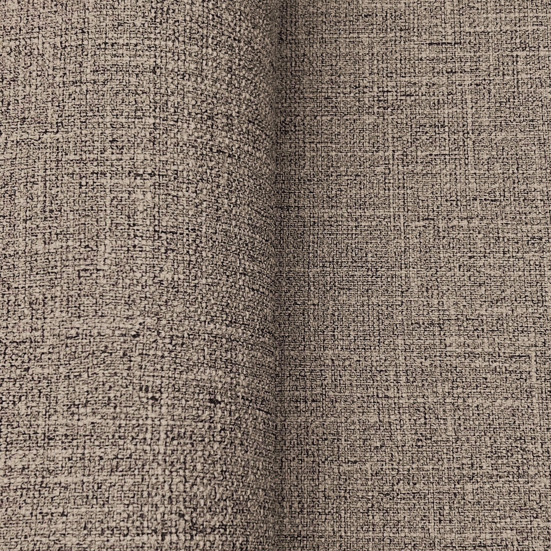Mushroom beige wallpaper with a textured loom-woven pattern; traditional wall covering.