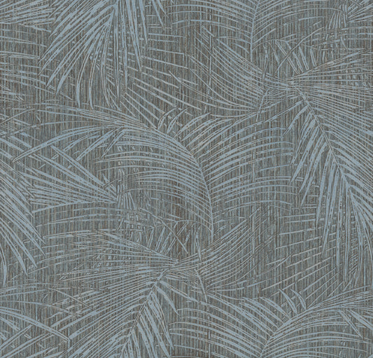 York Wallcoverings York Wallcoverings Della Palm Blue Multi Wallpaper Bohemian Tropical Blue Multi  Wallpaper - SI50610