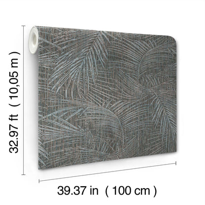 York Wallcoverings York Wallcoverings Della Palm Blue Multi Wallpaper Bohemian Tropical Blue Multi  Wallpaper - SI50610