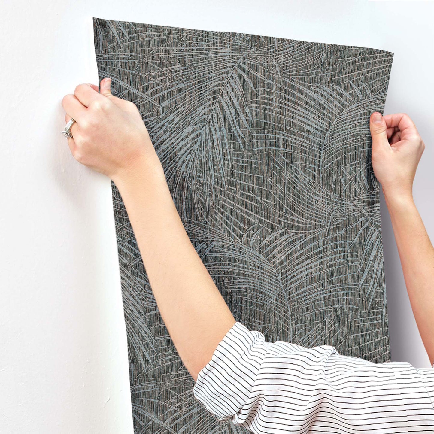 York Wallcoverings York Wallcoverings Della Palm Blue Multi Wallpaper Bohemian Tropical Blue Multi  Wallpaper - SI50610