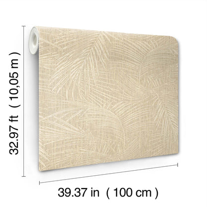 York Wallcoverings York Wallcoverings Della Palm Wheat Wallpaper Bohemian Tropical Wheat  Wallpaper - SI50614