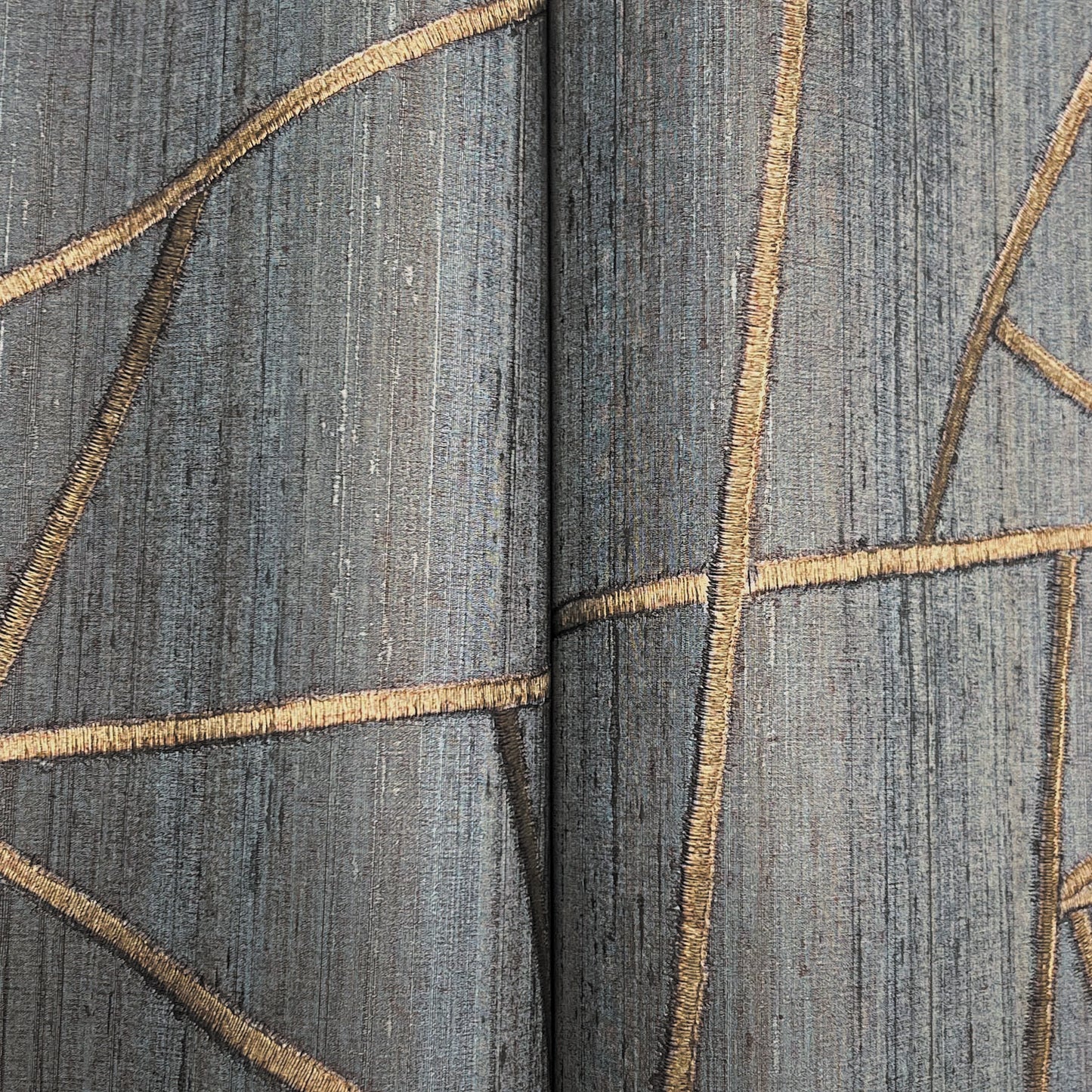 York Wallcoverings York Wallcoverings Lisle Sapphire Wallpaper Geometrics Glam Sapphire  Wallpaper - SI6820