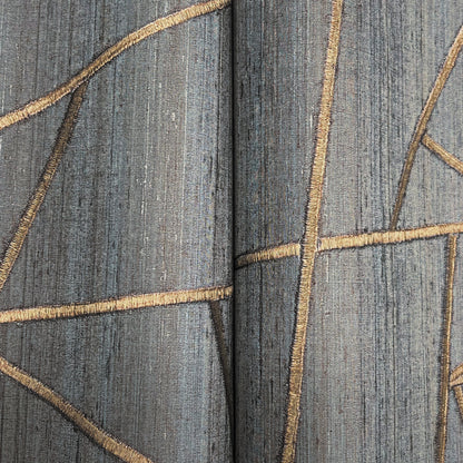 York Wallcoverings York Wallcoverings Lisle Sapphire Wallpaper Geometrics Glam Sapphire  Wallpaper - SI6820