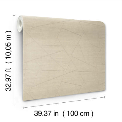 York Wallcoverings York Wallcoverings Lisle Toasted Almond Wallpaper Geometrics Glam Toasted Almond  Wallpaper - SI6822