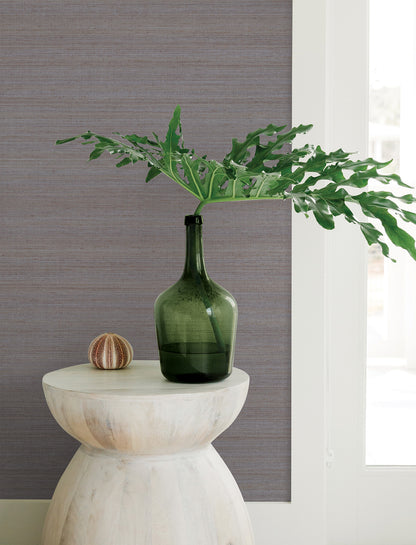 York Wallcoverings Signature Textures Resource Library Milano Silk Midnight Wallpaper Traditional Solids Greys   - SI6840