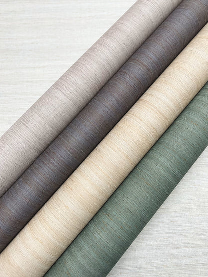 York Wallcoverings Signature Textures Resource Library Milano Silk Fog Wallpaper Traditional Solids Greys   - SI6848