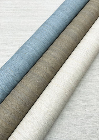 York Wallcoverings Signature Textures Resource Library Milano Silk Grey Wallpaper Traditional Solids Greys   - SI6849