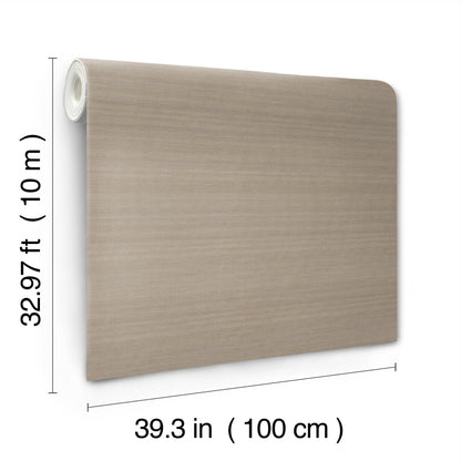 York Wallcoverings Signature Textures Resource Library Milano Silk Mushroom Wallpaper Traditional Solids Browns   - SI6852