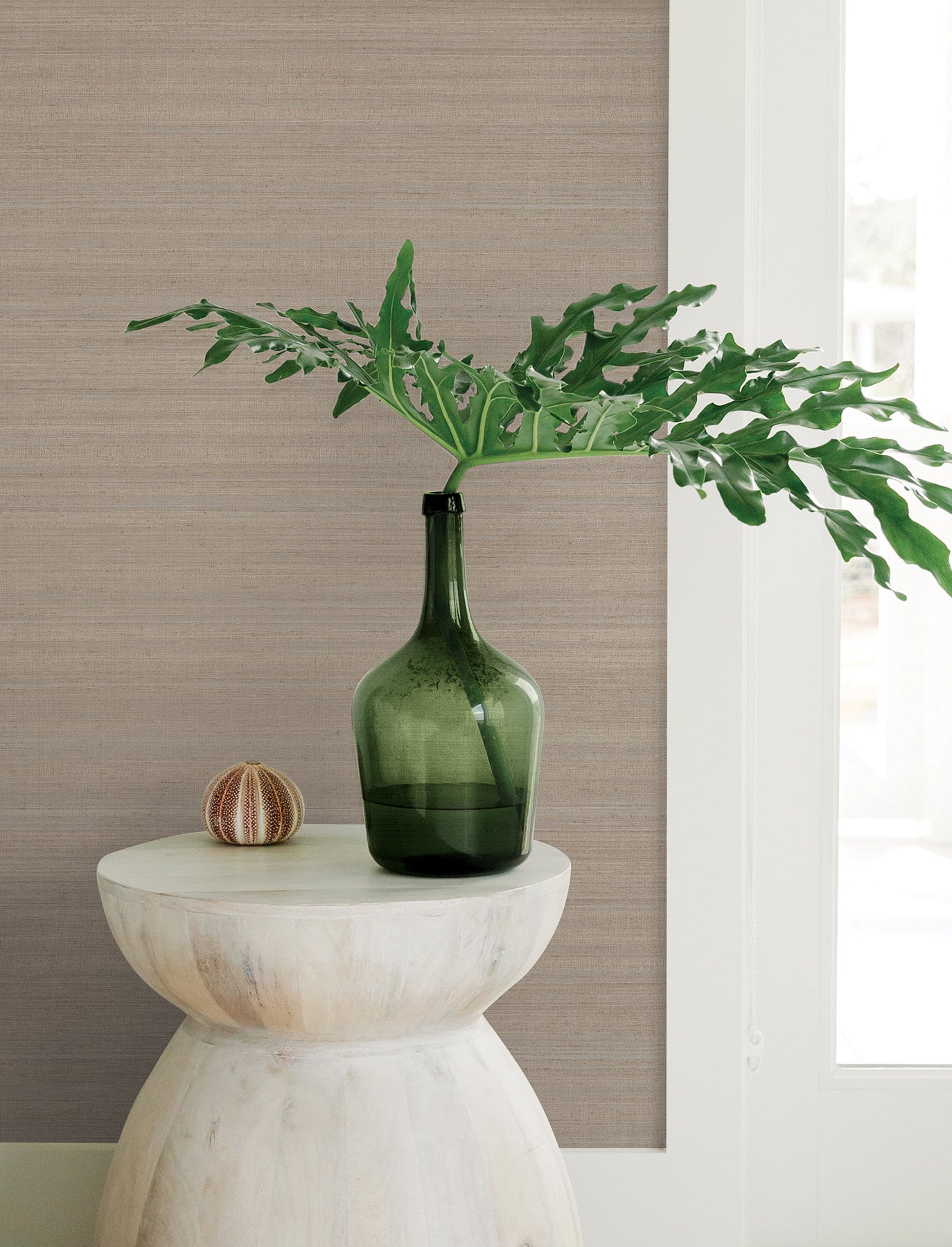 York Wallcoverings Signature Textures Resource Library Milano Silk Mushroom Wallpaper Traditional Solids Browns   - SI6852