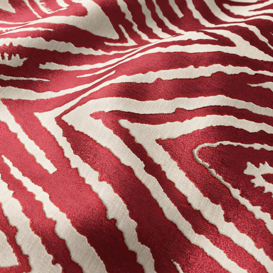 JF Fabrics SIDESHOW 47 Fabric Stripe, Strie, Transitional, Contemporary Red  Velvet - 8999147 J9181
