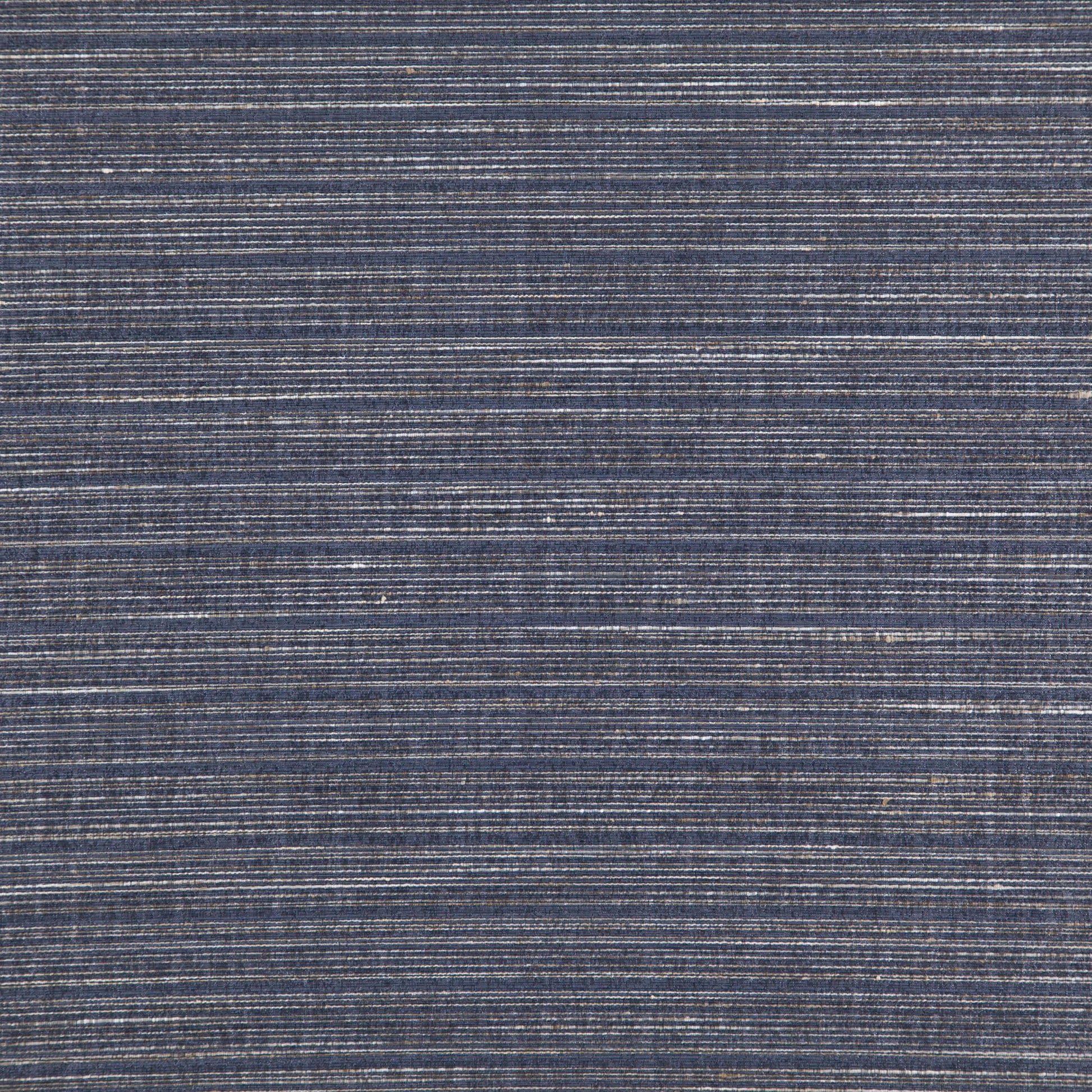 Blue striped faux-silk jacquard fabric with a fine texture in navy & gray tones, suitable for upholstery or apparel.