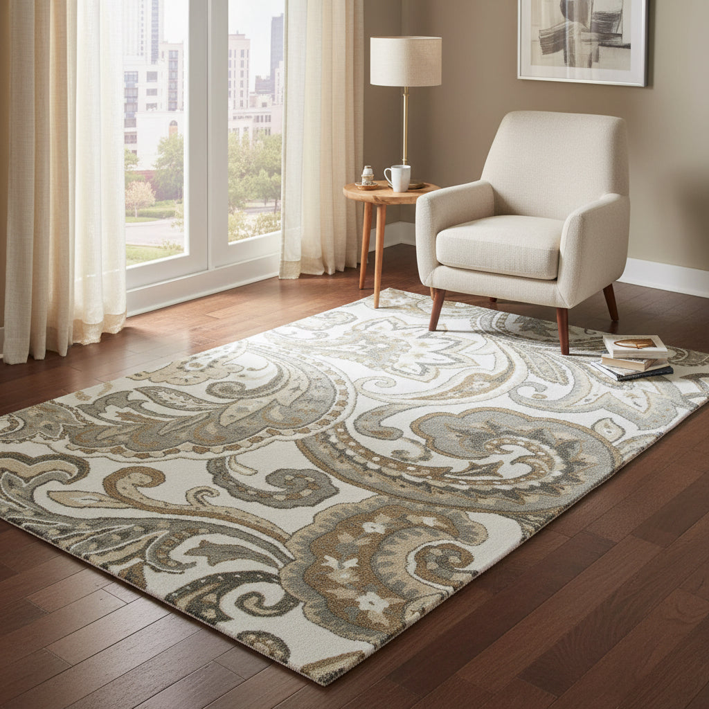 Transitional rug, 9' x 12