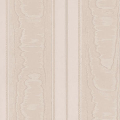 Pink striped wallpaper with subtle vertical bands and faint damask texture.