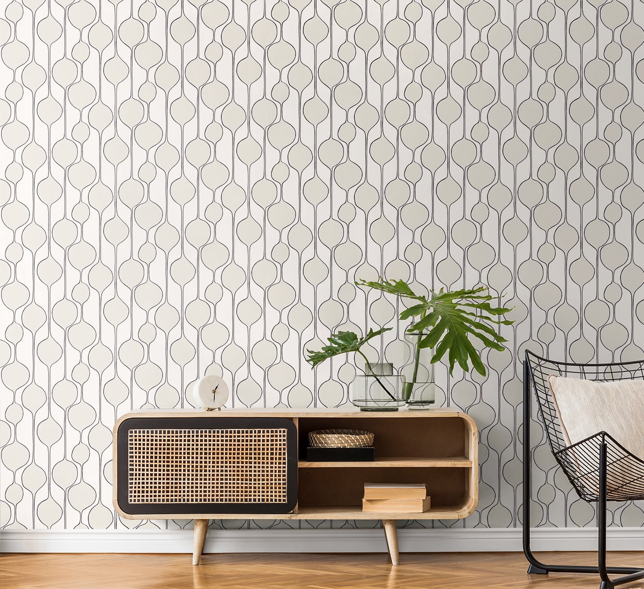 Seabrook Designs The Simple Life Minimalist Geometric Geometric Contemporary Off-White Matte  - SL80100