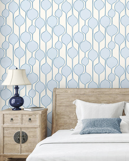 Seabrook Designs The Simple Life Minimalist Geometric Geometric Contemporary Blue Matte  - SL80102