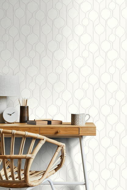 Seabrook Designs The Simple Life Minimalist Geometric Geometric Contemporary Off-White Matte  - SL80108