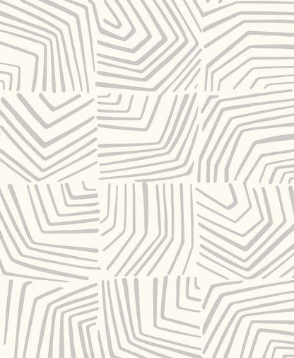 Seabrook Designs The Simple Life Linework Maze Geometric Contemporary Grey Matte  - SL80208