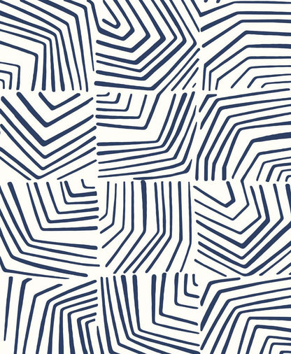 Seabrook Designs The Simple Life Linework Maze Geometric Contemporary Blue Matte  - SL80212