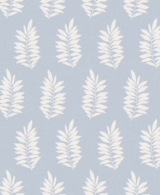 Seabrook Designs The Simple Life Pinnate Silhouette Botanical Contemporary Blue Matte Sidewall - SL80302